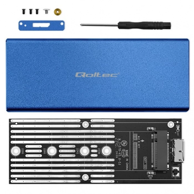 Alumínium kék M.2 SATA SSD ház USB 3.0-val