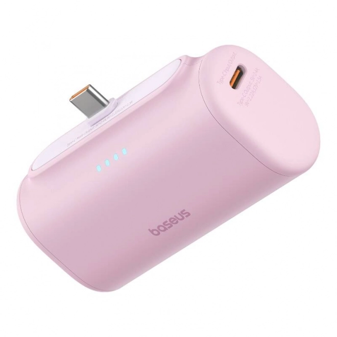 Baseus kompakt usb-c powerbank 5000mah, 20w rózsaszín