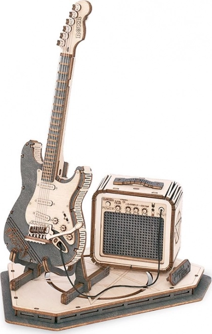 Fából készült 3D puzzle elektromos gitár Roboról