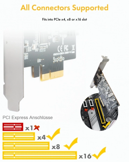 PCIe Type-C USB 3.2 vezérlőkártya