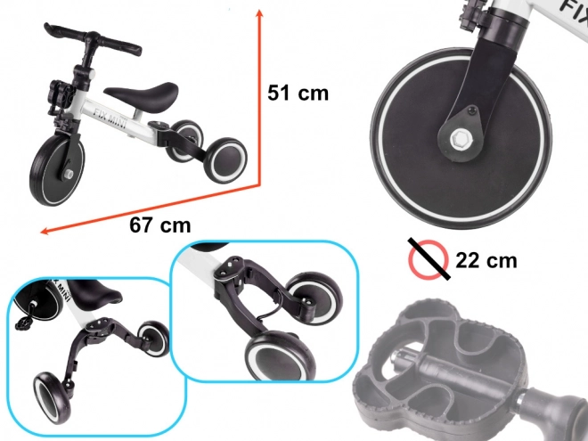 Trike Fix Mini 3 az 1-ben fehér tricikli – Fehér