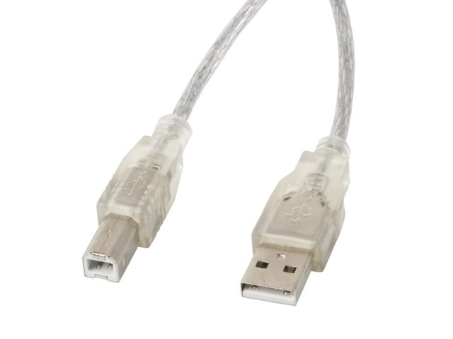 Átlátszó USB 2.0 kábel 3M Ferrit