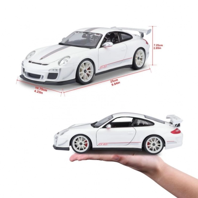 Fehér Porsche 911 GT3 RS kisautó 1:18 méretarányban