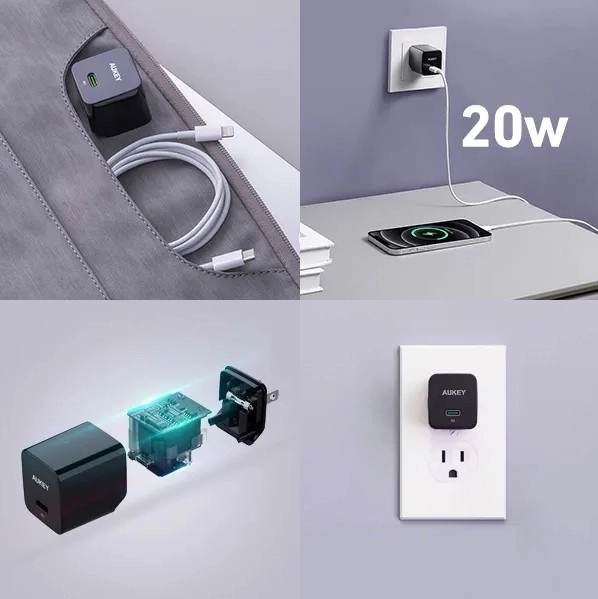 Fehér mini hálózati töltő 1xUSB-C 20W PD