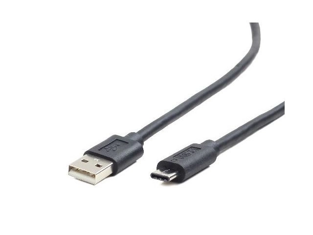 Fekete USB 2.0 AC AM-CM kábel 1m