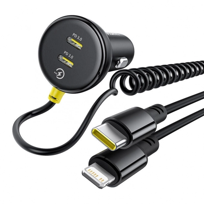 Baseus autós töltő 60W USB-C és Lightning kábellel