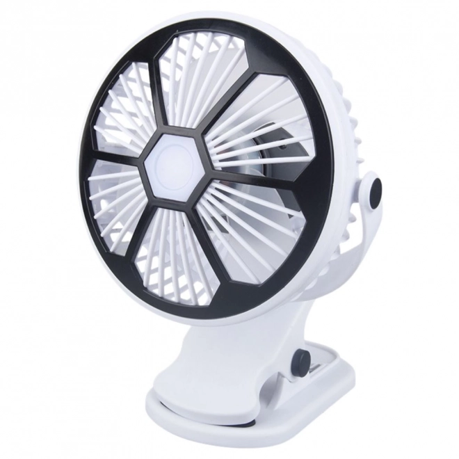 Kis asztali ventilátor klippel és fényekkel