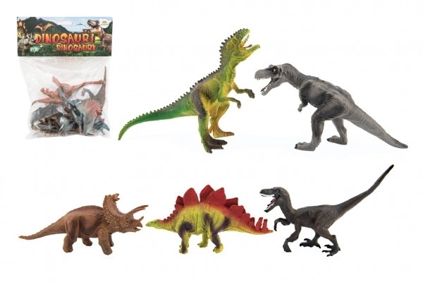 Dinoszaurusz műanyag figura 15-18 cm, 5 db csomagban