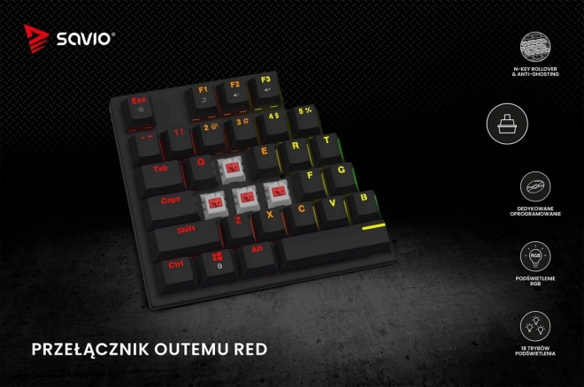 Mechanikus RGB billentyűzet Tempest X2 Outemu Red