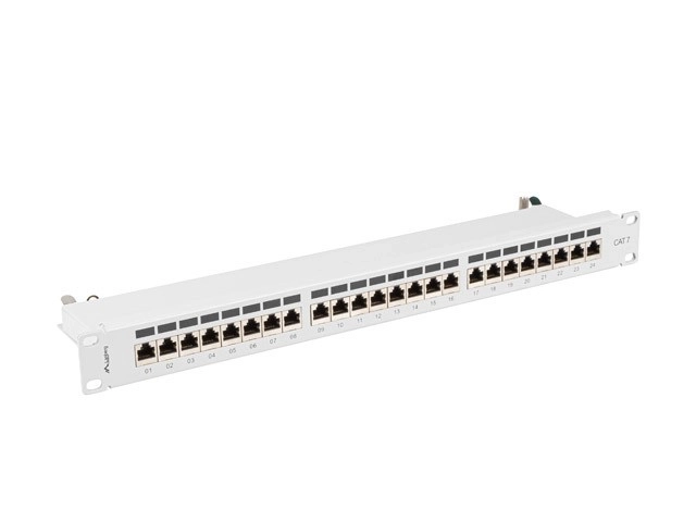 24 portos 1U szürke KAT7 patchpanel