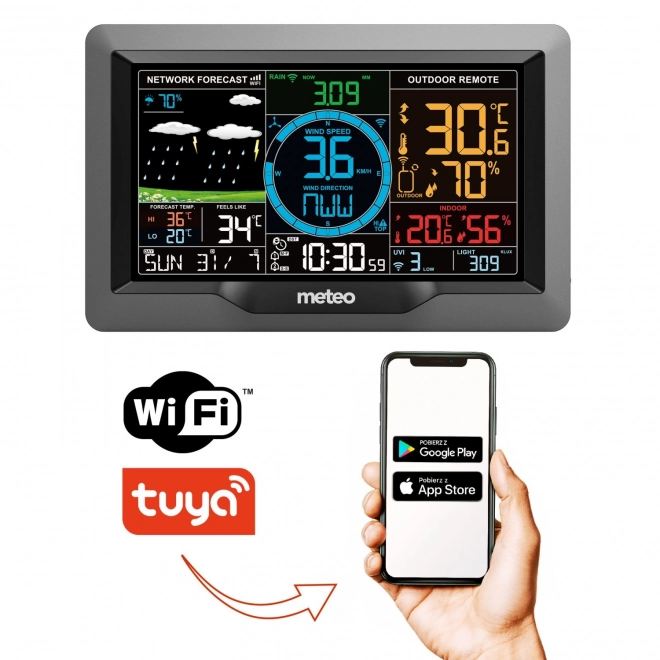 Meteo wifi meteorológiai állomás szél- és csapadékmérővel