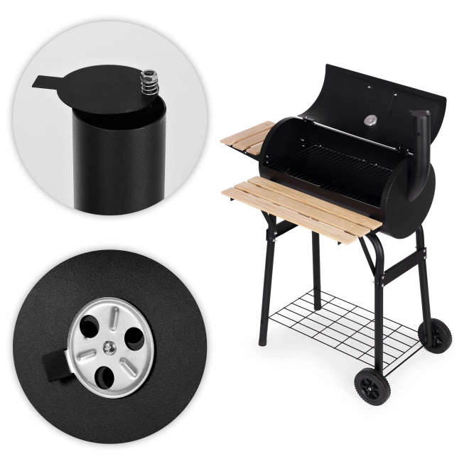 Nagy kerti grill hőmérővel és kéménnyel