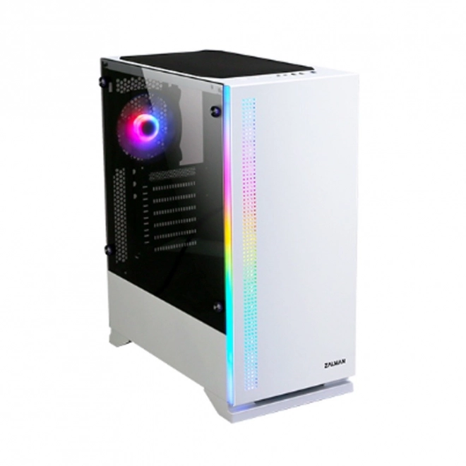 Fehér S5 ATX középtorony PC ház RGB ventilátor TG