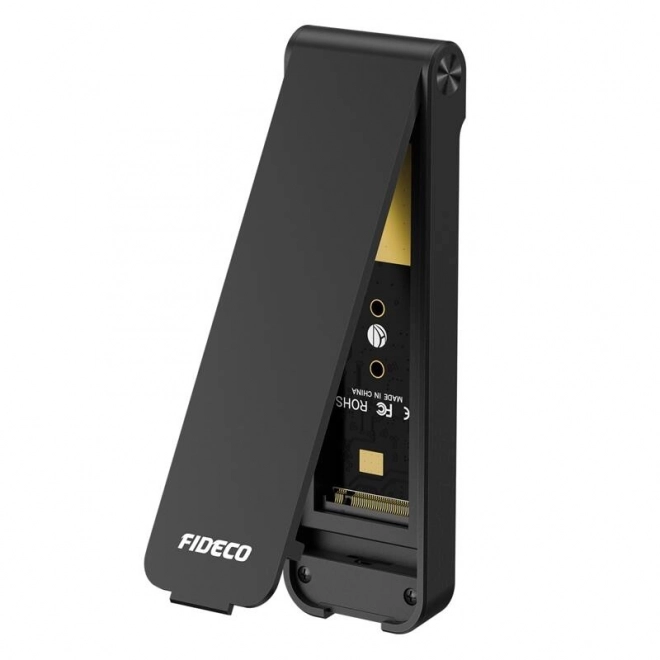 Fideco SSD M.2 NVMe ház fekete USB-C/USB 3.2 csatlakozással