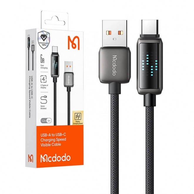 Mcdodo gyors töltő USB-C kábel LED kijelzővel