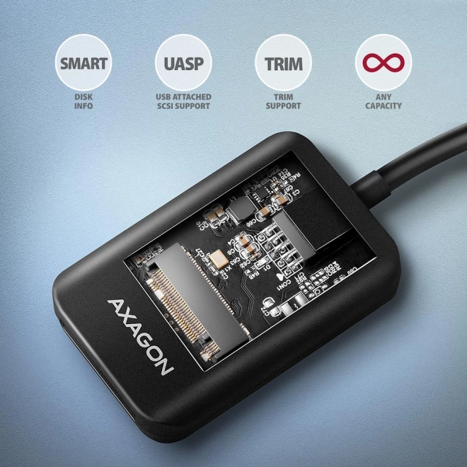 Adapter usb 3.2 gen 2 m.2 nvme/sata ssd 10 gbps 10 cm usb-a kábel