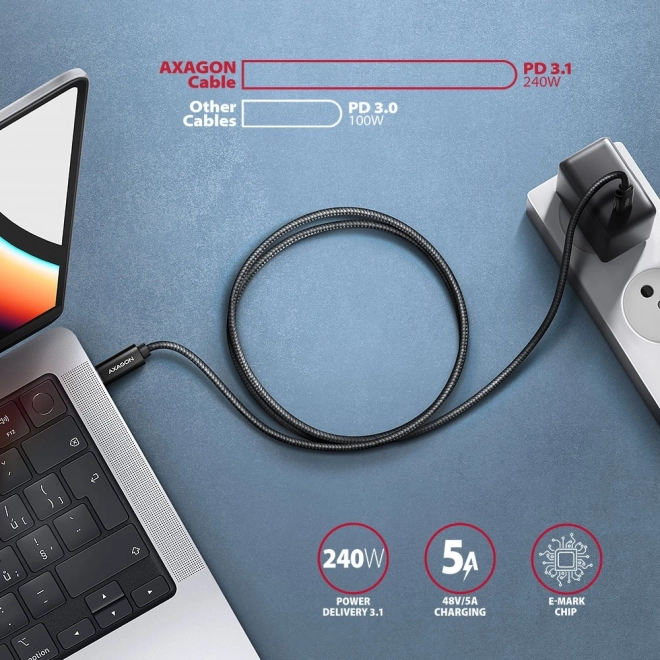 Usb-c - usb-c kábel 2.5m, 240w gyorstöltés