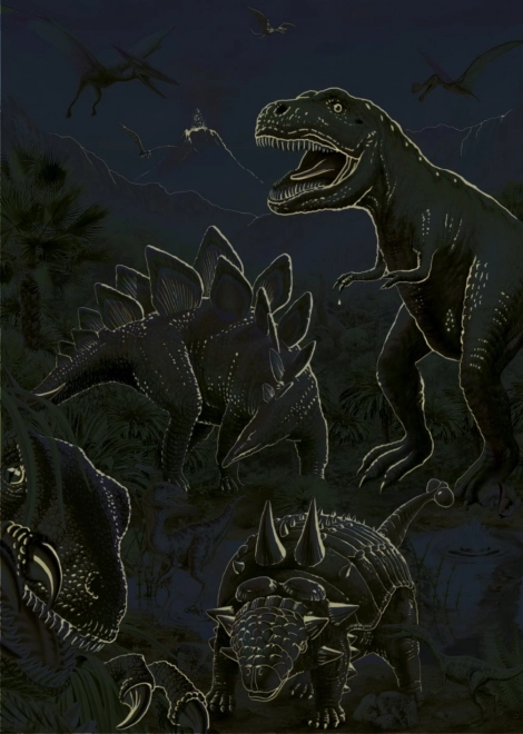 Világító dinoszauruszok világa puzzle 100 XL darab