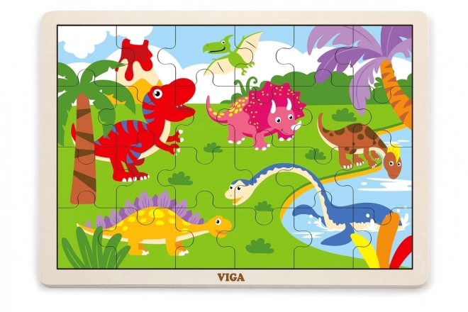Fa puzzle dinoszauruszokkal