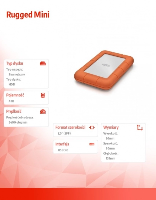 Rugged Mini 4 TB külső merevlemez