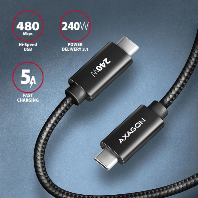 Gyors töltés USB-C kábel 1,5m - AXAGON