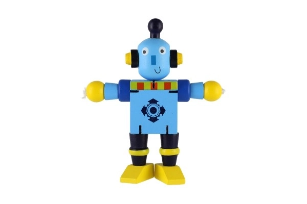 Fából készült robot játékfigura 12 cm