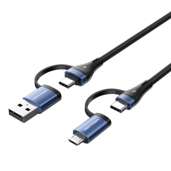 Vention többfunkciós 4 az 1-ben USB kábel 2m - Fekete