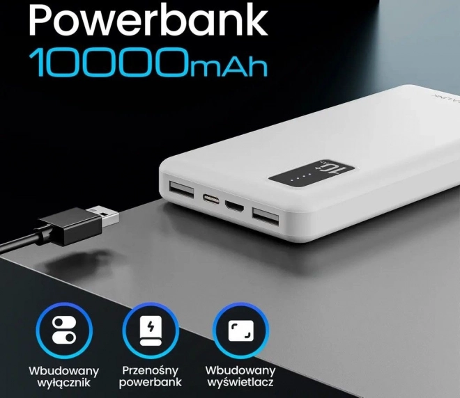 Extralink powerbank 10000 mAh fehér