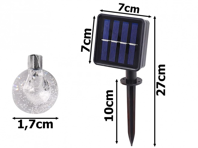 Kerti fényfüzér 40 LED-es több színben napelemes