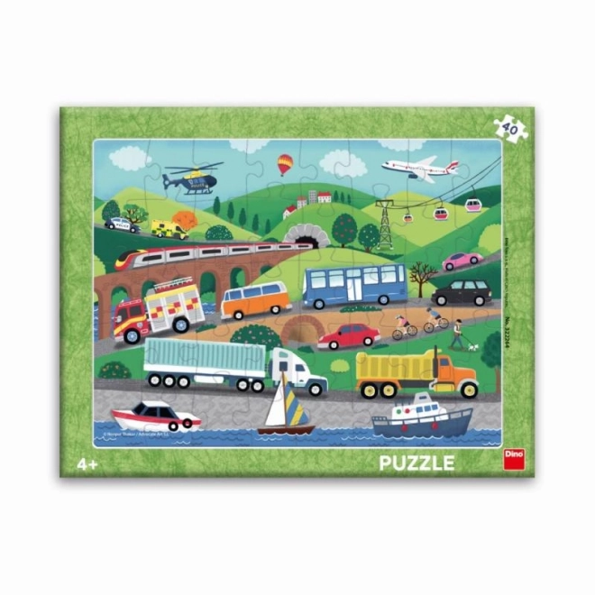 Gyermek puzzle közlekedési eszközök 40 darabos