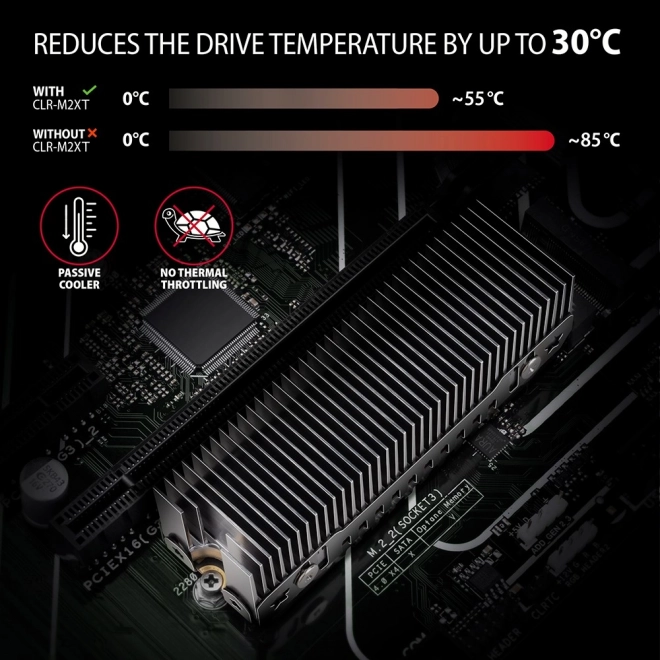 Alumínium hűtőborda M.2 SSD-hez