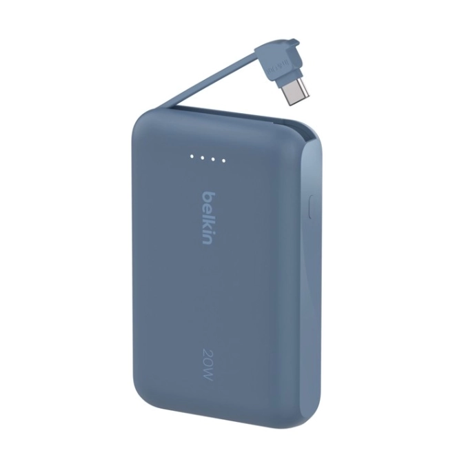 Powerbank BoostCharge 10K mAh 20W integrált kábellel, kék
