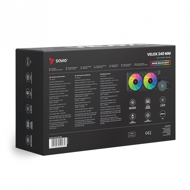 Velox 240mm ARGB folyadékhűtés processzorhoz
