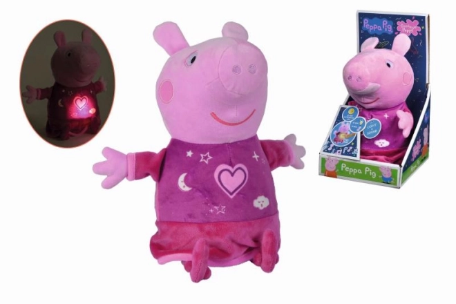 Peppa malac 2 az 1-ben plüss altató, zenélő + világító, rózsaszín, 25 cm