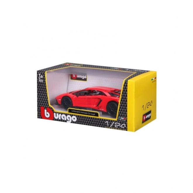 Bburago 1:24 Lamborghini Aventador LP 750-4 SV piros modellautó