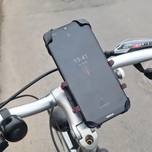 Kerékpáros telefontartó szilikon szalaggal
