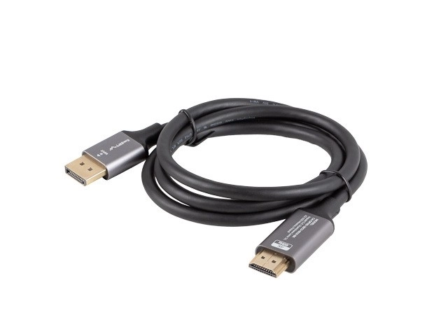 DisplayPort - HDMI kábel 4K, fekete-ezüst, 1m