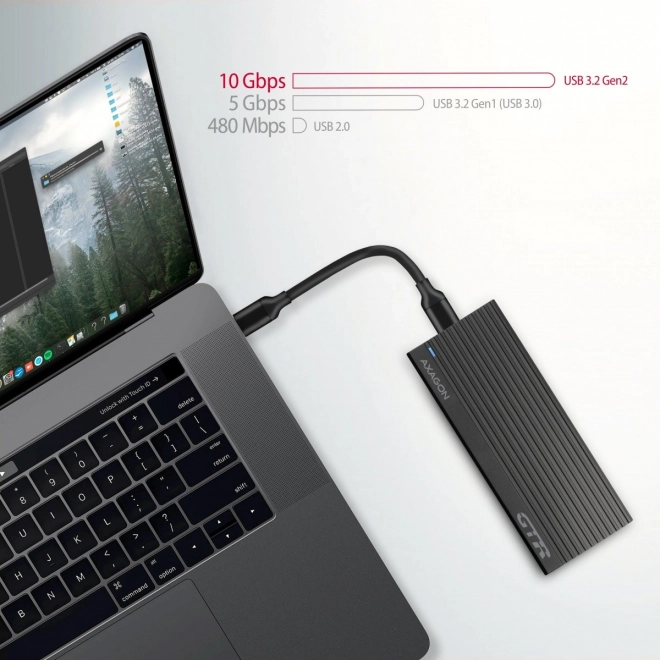 Axagon külső alumínium ház USB-C 3.2 Gen 2 NVMe M.2 SSD-hez