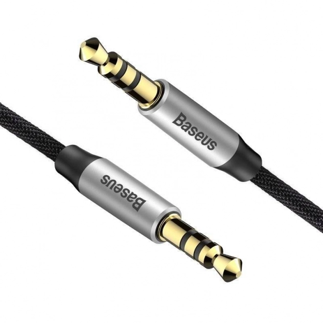 Baseus Yiven audio kábel mini jack 3,5 mm AUX, 1 m, fekete-ezüst