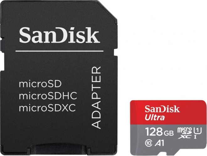 Sandisk Ultra 128GB microSDXC memória kártya A1 klasszissal és adapterrel