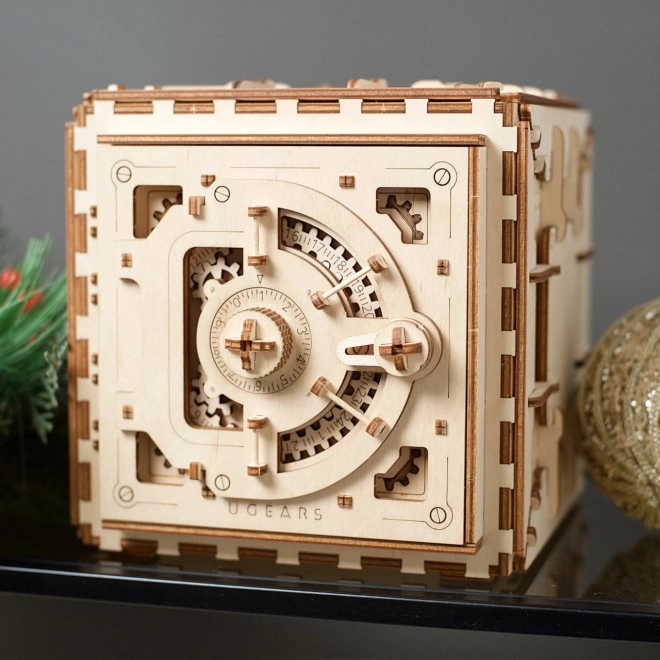 Ugears 3D fa mechanikus puzzle széf