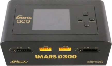 Intelligens kétcsatornás töltő Gens Ace IMARS D300 G‑Tech AC/DC 300 W / 700 W – fekete