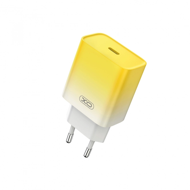 Fali töltő XO USB-C PD30W sárga