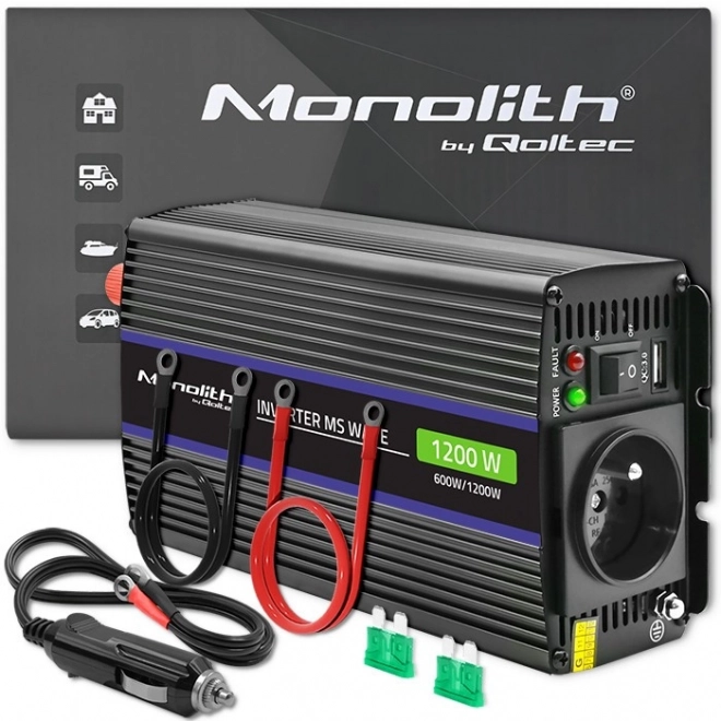 Qoltec 1200 W inverter USB kimenettel