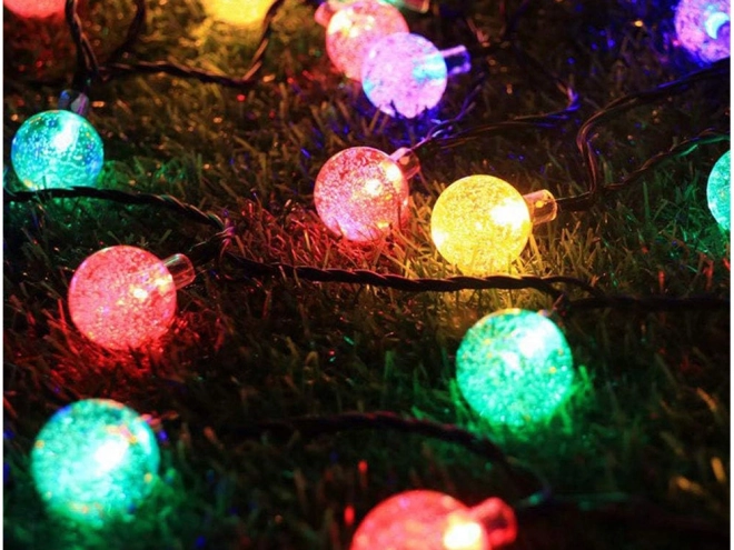 Kerti fényfüzér 40 LED-es több színben napelemes