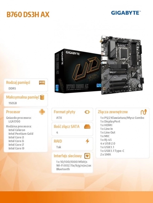Gigabyte B760 DS3H AX alaplap