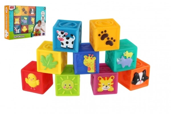 Puha gumiból készült kockák 9 darabos készlet