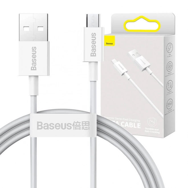 Baseus Superior szériájú mikro USB gyors töltőkábel – Fehér