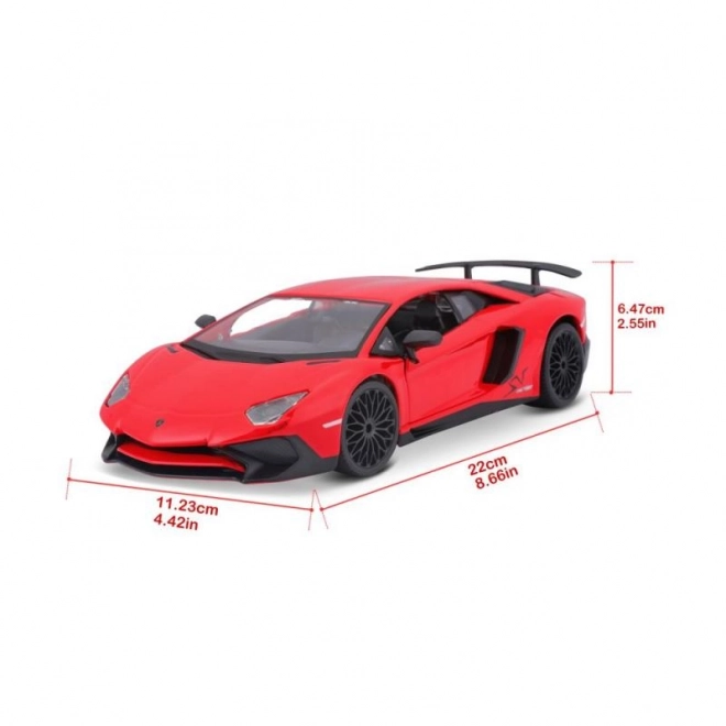 Bburago 1:24 Lamborghini Aventador LP 750-4 SV piros modellautó