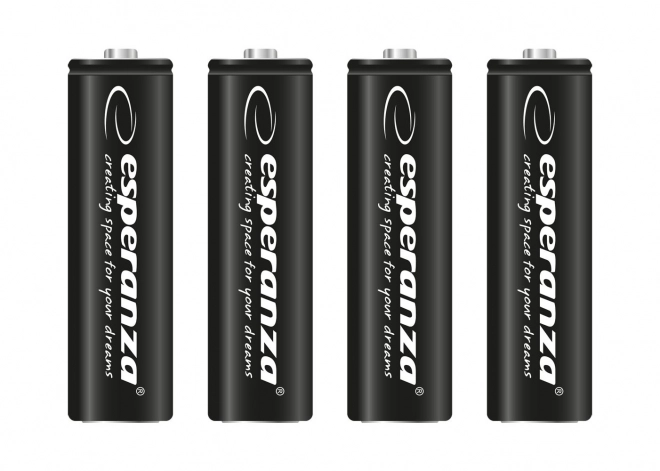 Nagy kapacitású újratölthető AA elemek - 2600mAh, fekete (4 darabos készlet)